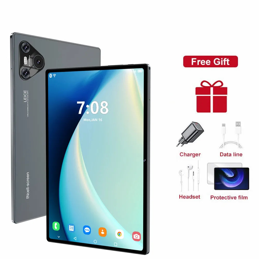 2025 New 16 Pro Tablet 10inch Android 4K 16GB+1TB Dual SIM Snapdragon 870 Tablet PC GPS 10000mAh Tablets For Children Kids Tab