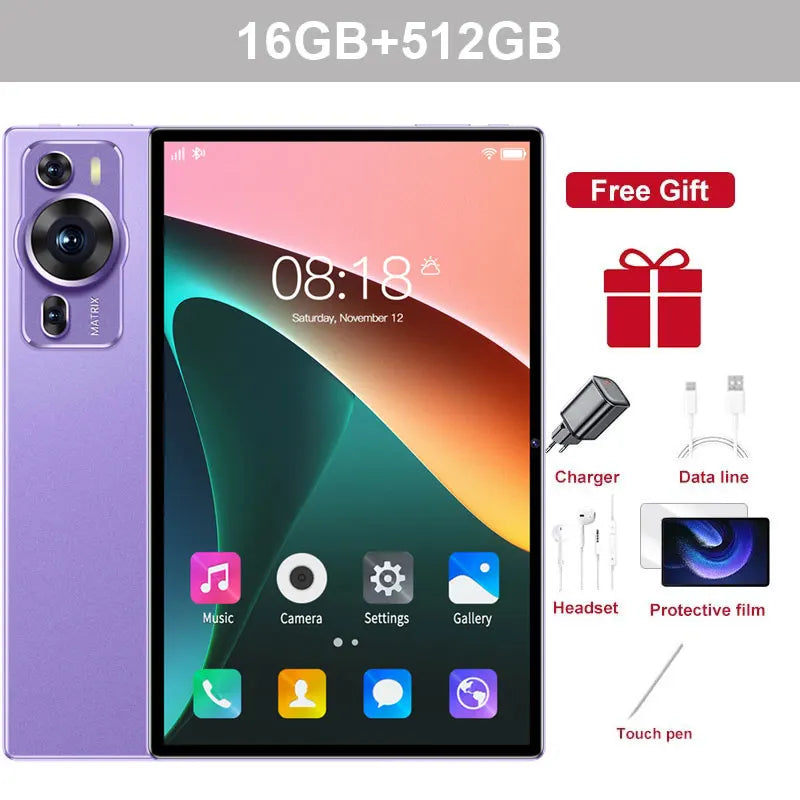 2025 Global Version New Original P60Pro Tablets Android 14 Tab 16GB+1TB 20000mAh High-end 5G Dual SIM Tablet PC With keyboard