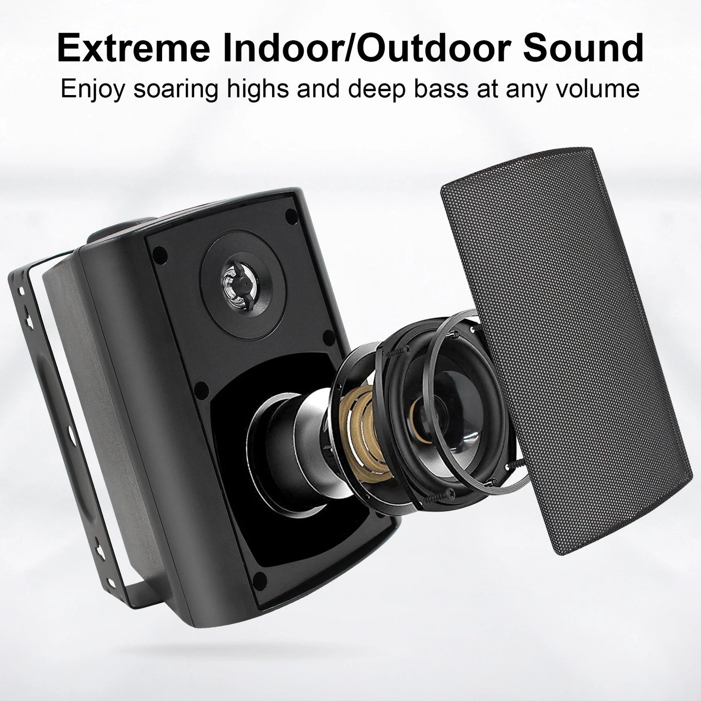 Herdio 2 Pair Bluetooth Speaker 4 Inch 200W Wireless Stereo Subwoofer Music Full Range Audio Bass Loudspeaker For Home Theater