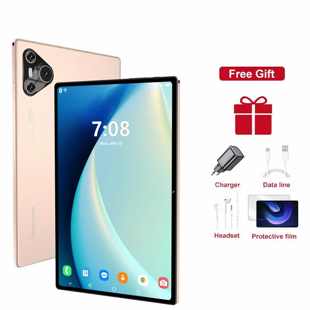 2025 New 16 Pro Tablet 10inch Android 4K 16GB+1TB Dual SIM Snapdragon 870 Tablet PC GPS 10000mAh Tablets For Children Kids Tab