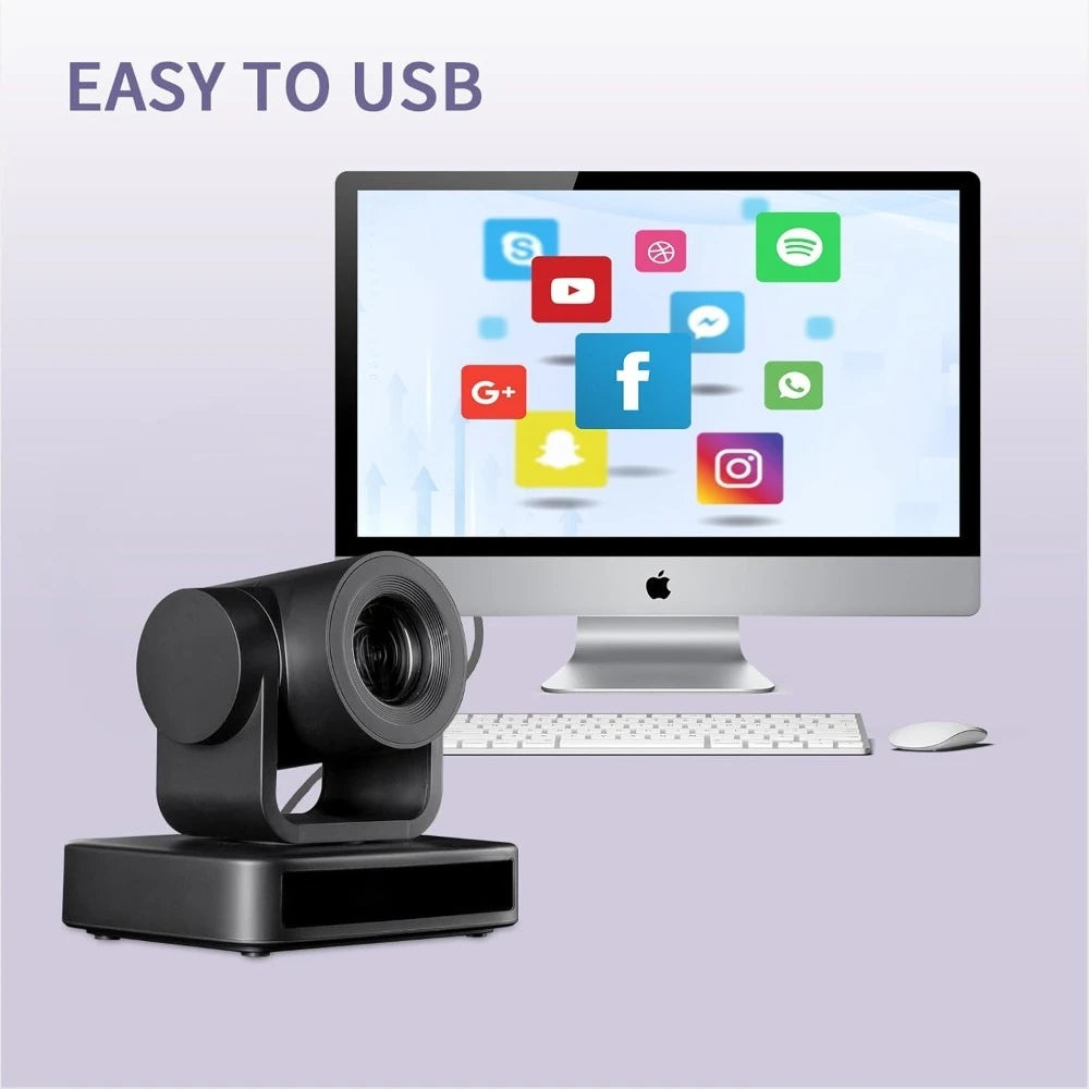 Authentic - USB10X Video Conference Webcam USB PTZ Camera 10X Optical Zoom Full HD 1080p for Live Streaming Church -NEW