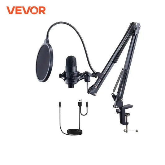 VEVOR USB Microphone 192kHz/24-bit Professional Condenser Microphone Kit for Podcast Recording Video Gaming Singing Streaming