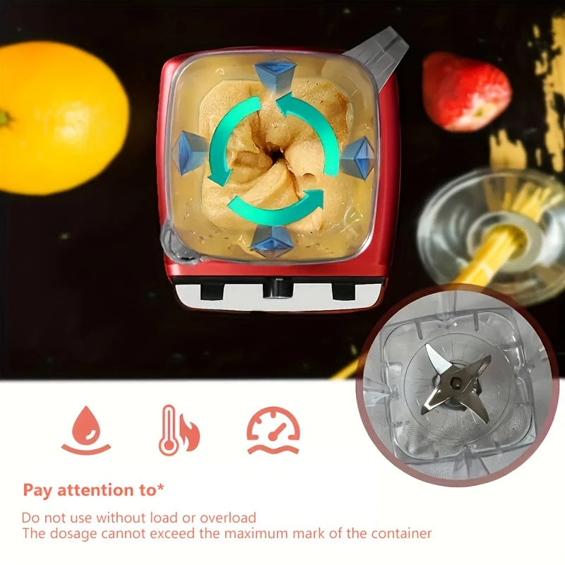 Red Multifunctional Blender for RV Kitchen, 110V-130V, Ice Crusher & Food Grinder – Durable PP Material, Compact & Efficient f
