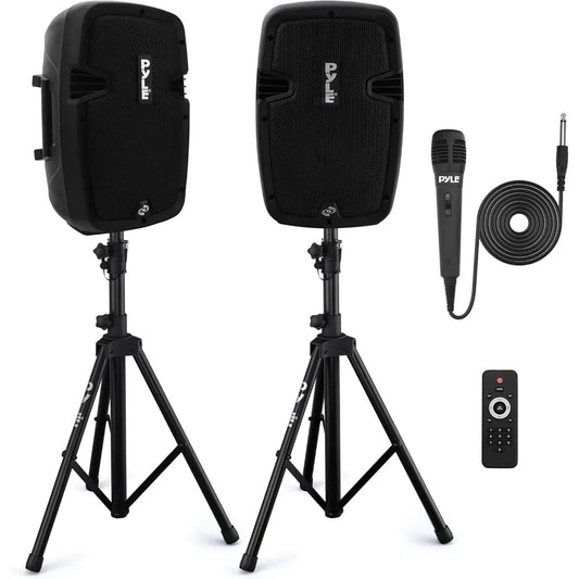 Powered Bluetooth PA Speaker Kit - Event Ready - Just Plug In and Play Active and Passive 350w Loudspeakers