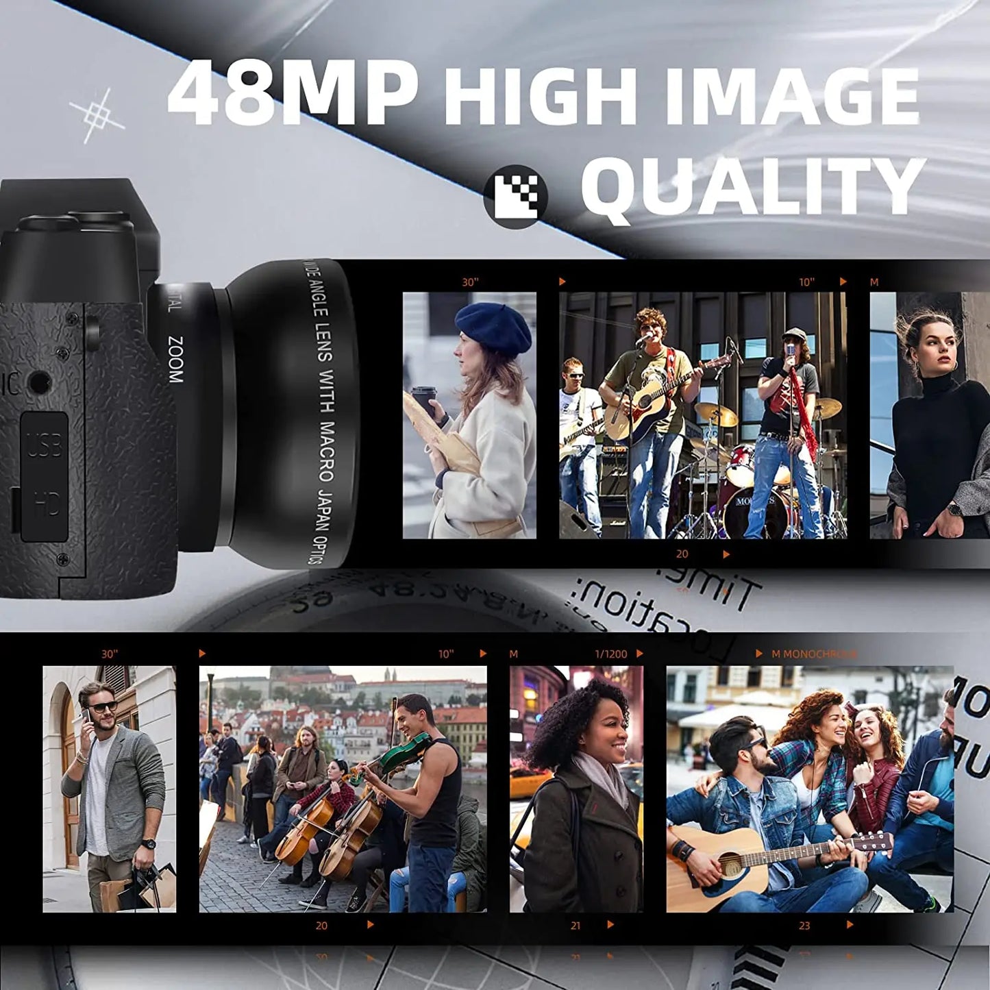 NBD 4K Digital Camera Video Camcorder 48MP Cameras for Photography,Vlogging Camera Compact Camera with Flip Screen Autofocus