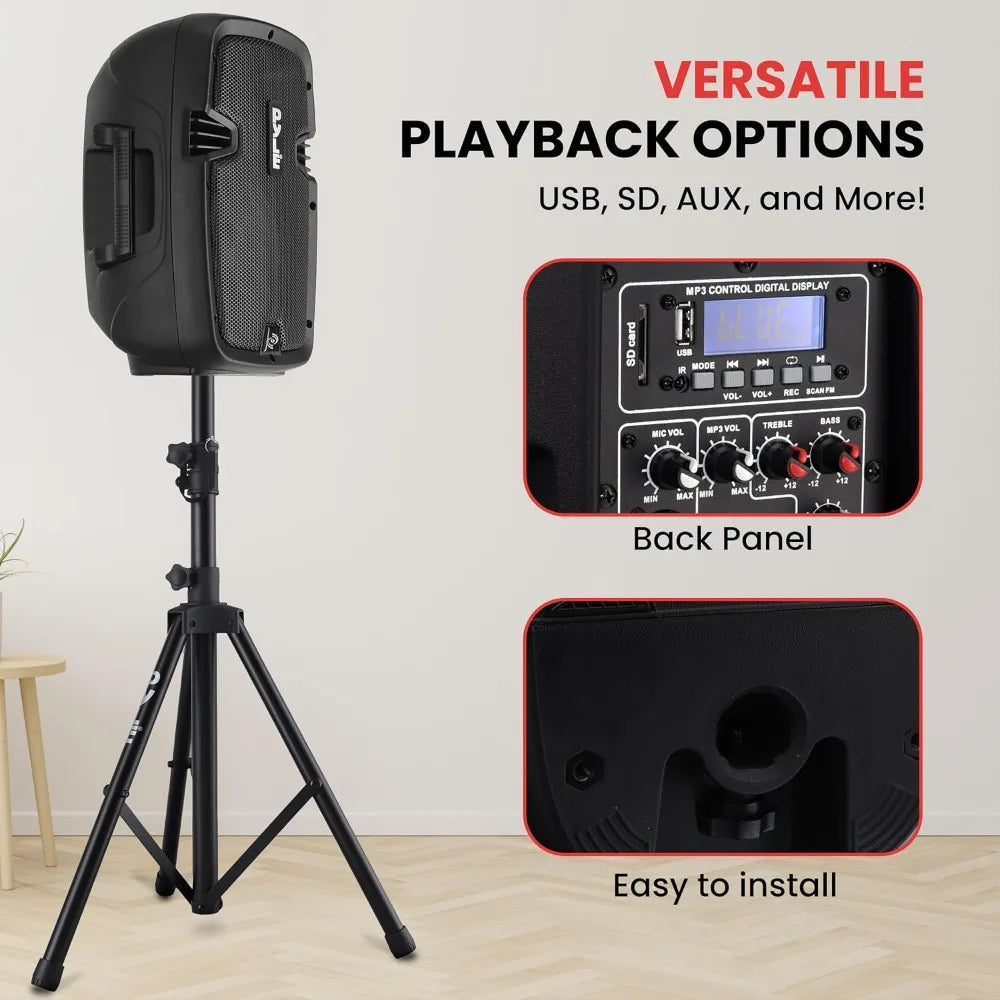 Powered Bluetooth PA Speaker Kit - Event Ready - Just Plug In and Play Active and Passive 350w Loudspeakers