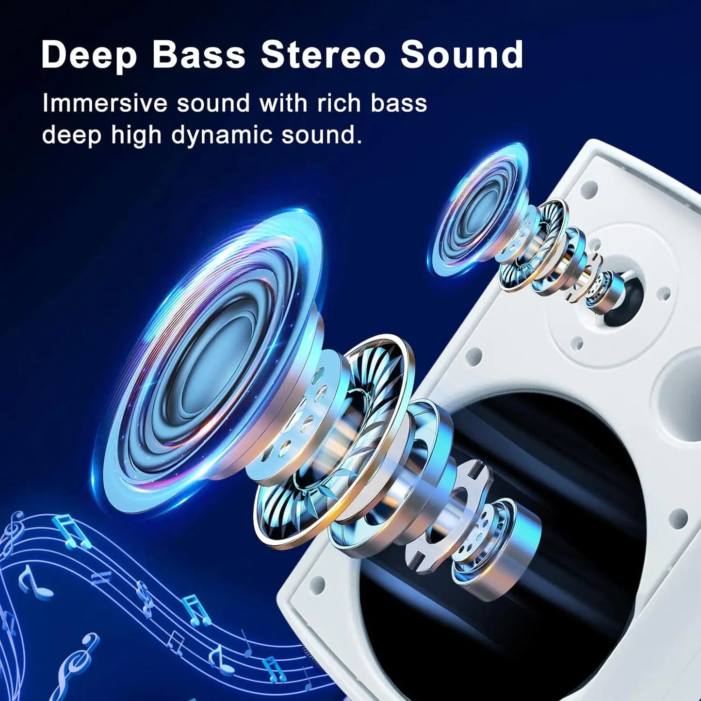 Herdio 800W 6.5 Inch Outdoor Speakers Bluetooth Waterproof Wired Tweeter Wall Mounted Subwoofer for Patio Home Theater,2 Pairs