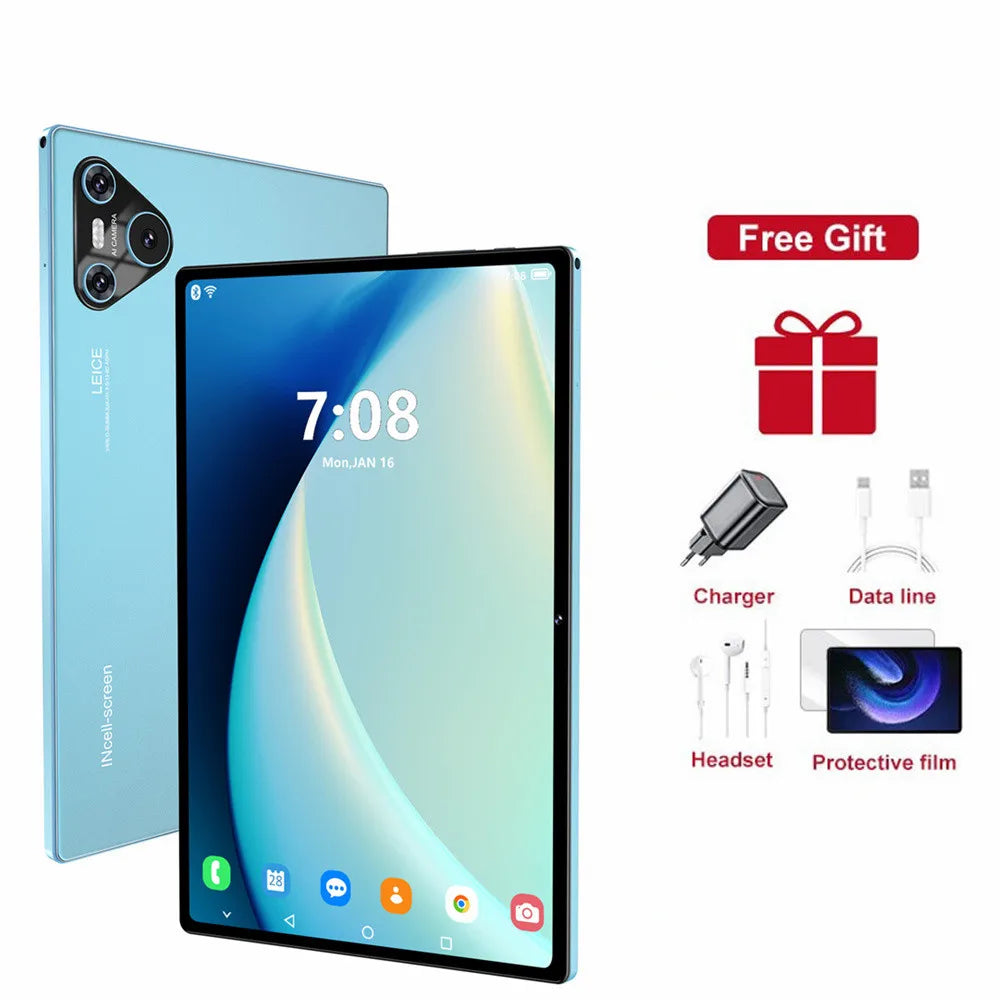 2025 New 16 Pro Tablet 10inch Android 4K 16GB+1TB Dual SIM Snapdragon 870 Tablet PC GPS 10000mAh Tablets For Children Kids Tab