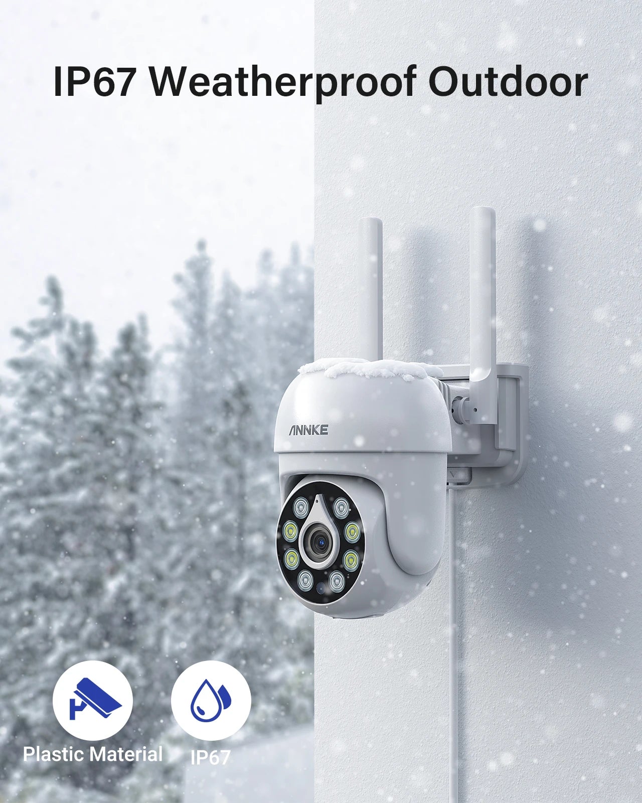 ANNKE 5MP WiFi PT Camera Sound Human Motion Detection Color Night Vision Two-Way Audio Works With Alexa Wireless Security Camera