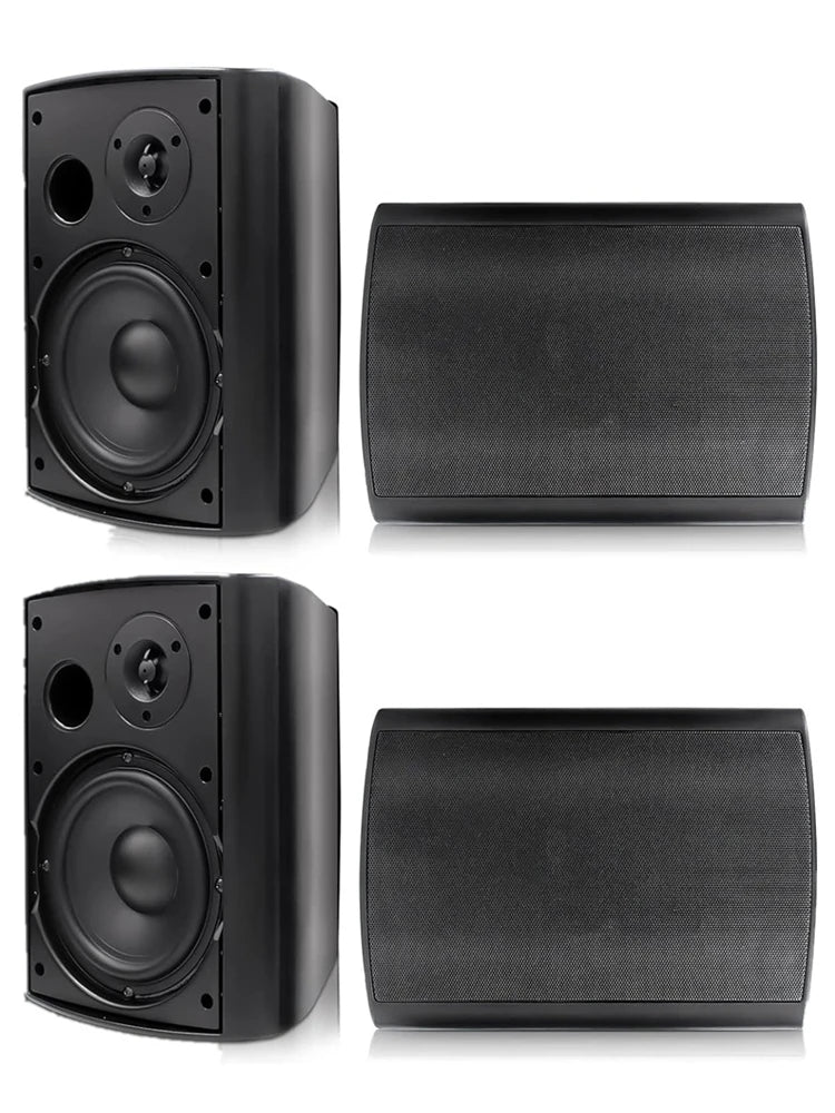 Herdio 800W 6.5 Inch Outdoor Speakers Bluetooth Waterproof Wired Tweeter Wall Mounted Subwoofer for Patio Home Theater,2 Pairs