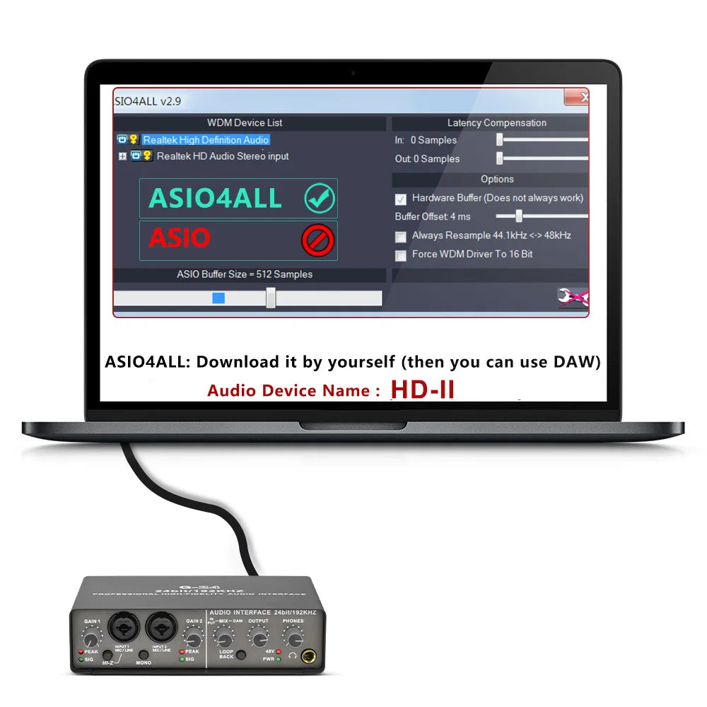 Teyun Q24 24Bit 192KHz Soundcard Loopback Audio Interface Stereo Direct Monitor External Usb Sound Card for Guitar Studio Record