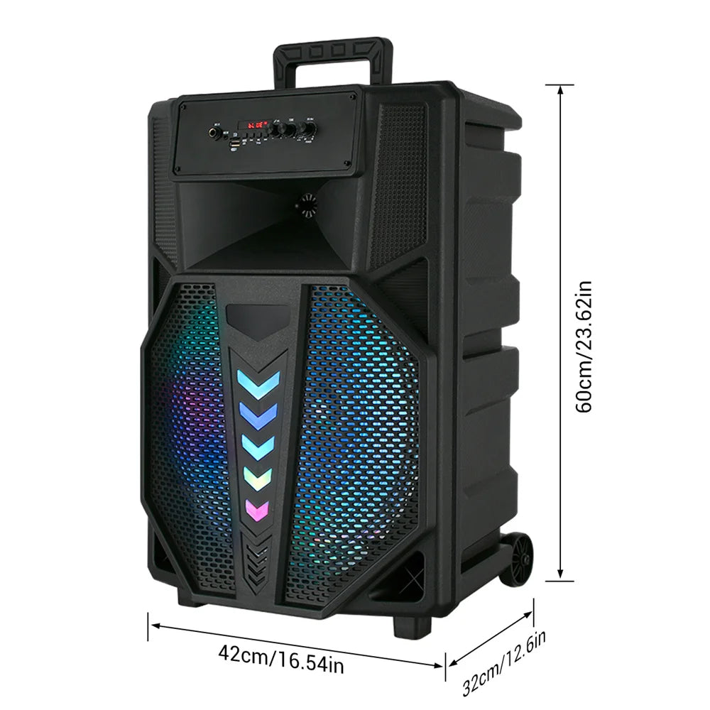 3000W Portable Bluetooth Speaker 15" Subwoofer w/Stand Sound System Wireless Rechargeable Boombox Party Speaker