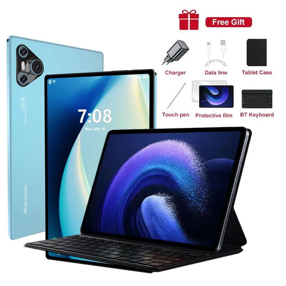 2025 New 16 Pro Tablet 10inch Android 4K 16GB+1TB Dual SIM Snapdragon 870 Tablet PC GPS 10000mAh Tablets For Children Kids Tab