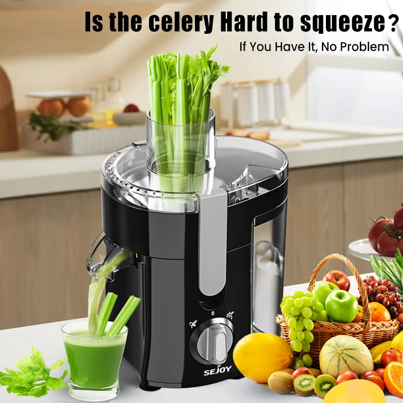 SEJOY 300W Centrifugal Juicer Machine Electric Citrus Juicer Extractor Machine Fruit Veg Blender  Automatic Pulp Ejection
