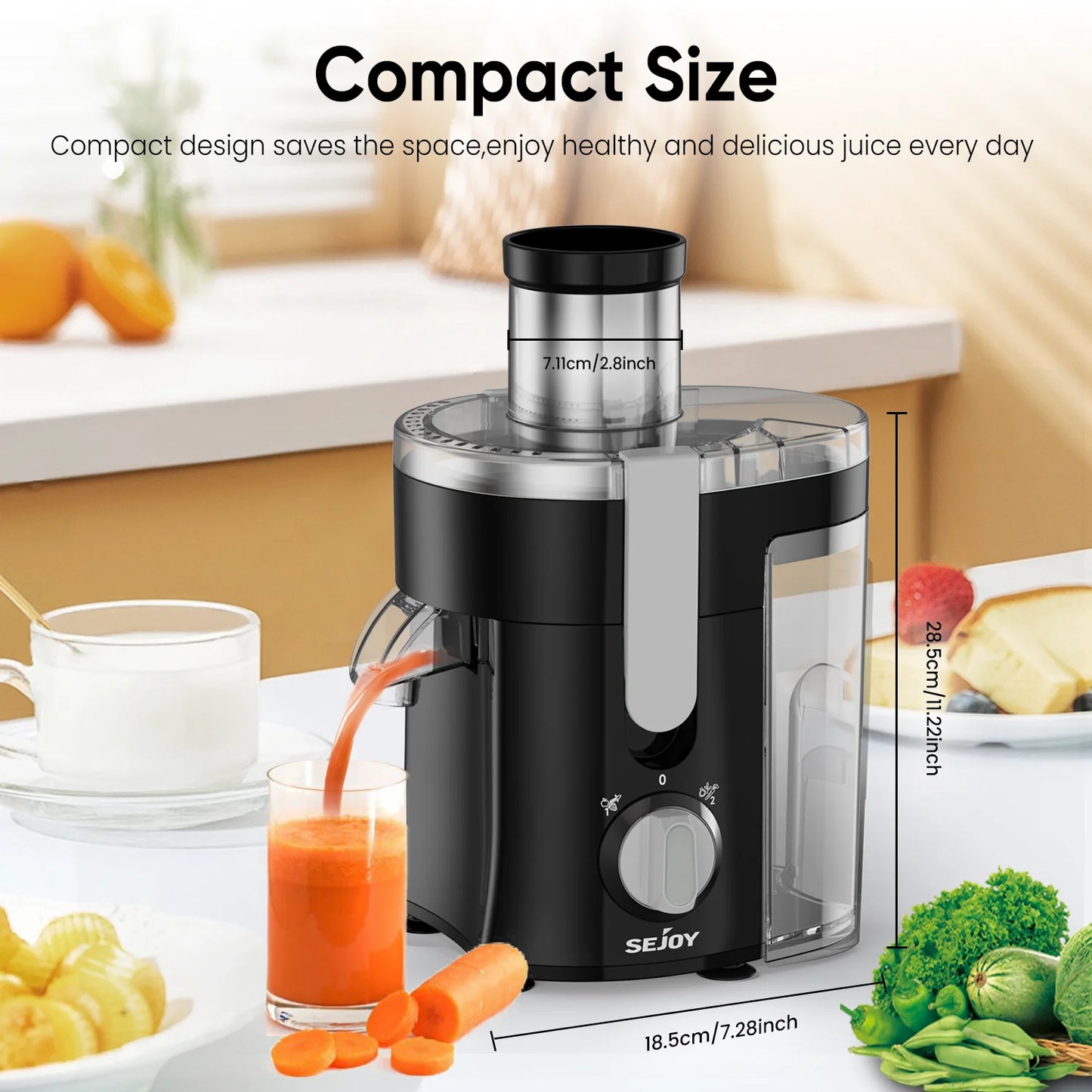 SEJOY 300W Centrifugal Juicer Machine Electric Citrus Juicer Extractor Machine Fruit Veg Blender  Automatic Pulp Ejection